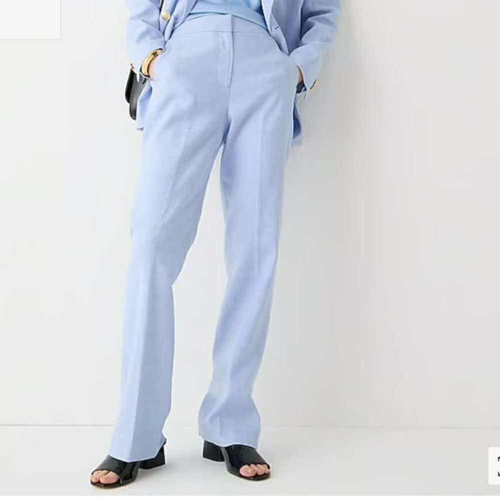 NWT - J. Crew Willa full-length flare pant in stretch linen blend - Picture 2 of 4